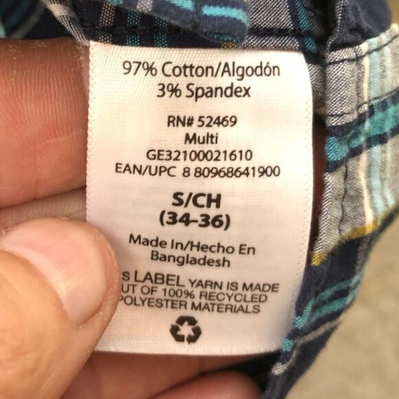 George Mens Shirt Small Plaid Long Sleeve Classic Fit Button Down Casual Blue - Picture 8 of 11